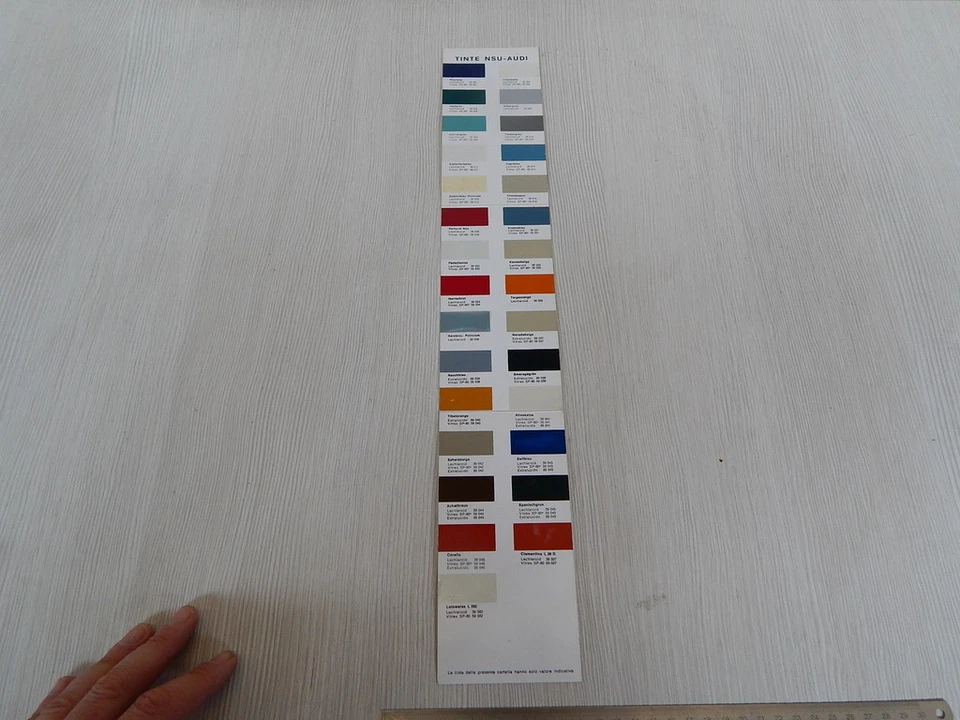 CATALOGO COLORI ORIGINALE LECHLER 1973 AUDI NSU - Immagine 2 di 3