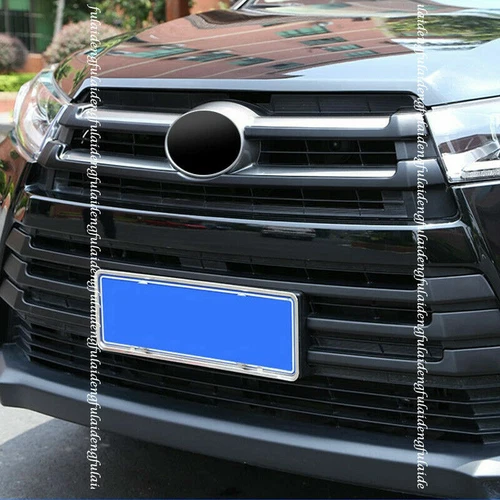 For Toyota Highlander 2017-2019 Piano Black Front Bumper Grille Grill Cover Trim - Picture 5 of 13