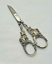 German Silverplate Grape Shears Scissors with Grape Leaf Design  12253