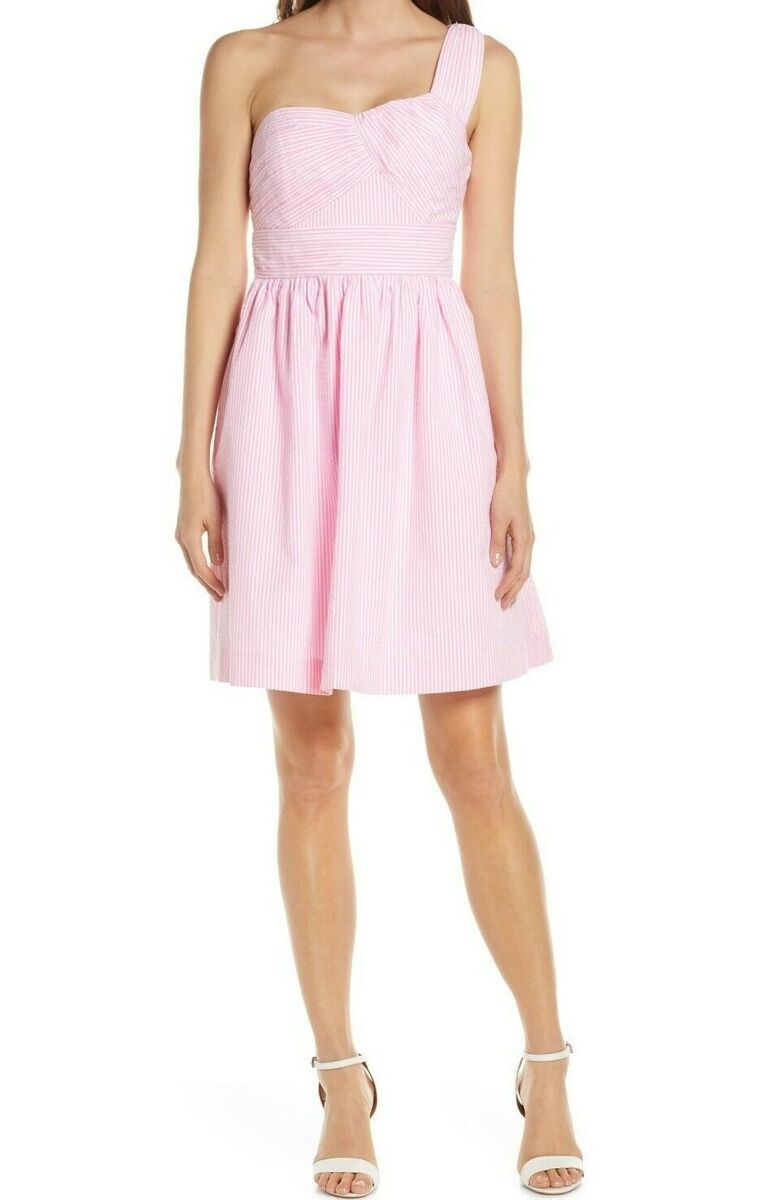 $228 NWT LILLY PULITZER Sz6 ADDISON ONE SHOULDER SEERSUCKER $228 NWT LILLY PULITZER Sz6 ADDISON ONE SHOULDER SEERSUCKER