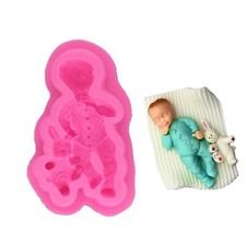 Silikon Form Baby Geburt Junge Spitze Tortendeko Lace Fondant Schokolade Mould