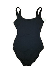 NWT Aerie Women  s Black Ribbed Tank Bodysuit Size Medium Long