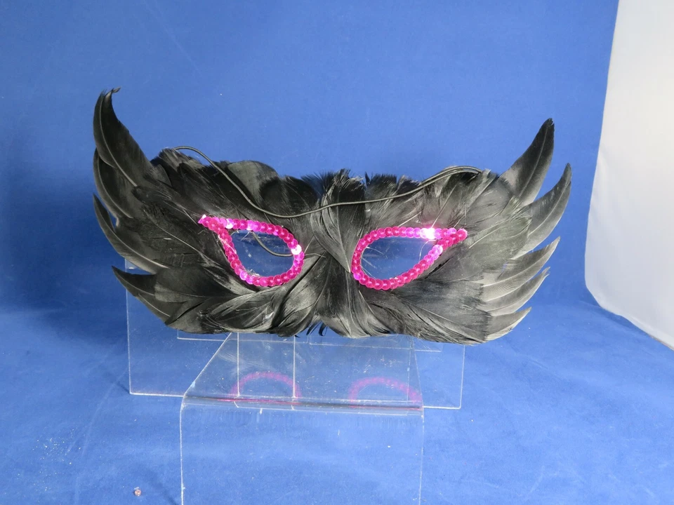 NEW Girls Night Out Black Feather Eye Mask-Masquerade Ball/Party/Venetian/Mask - Image 2 of 4