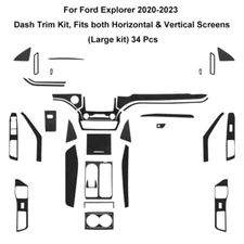 34Pcs Carbon Fiber Full Interior Kit Cover Trim For Ford Explorer 2020-2023