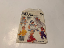 McCalls 2862 Doll Clothes Dress Booties Bonnet Pinafore 13" 18" Sewing Pattern