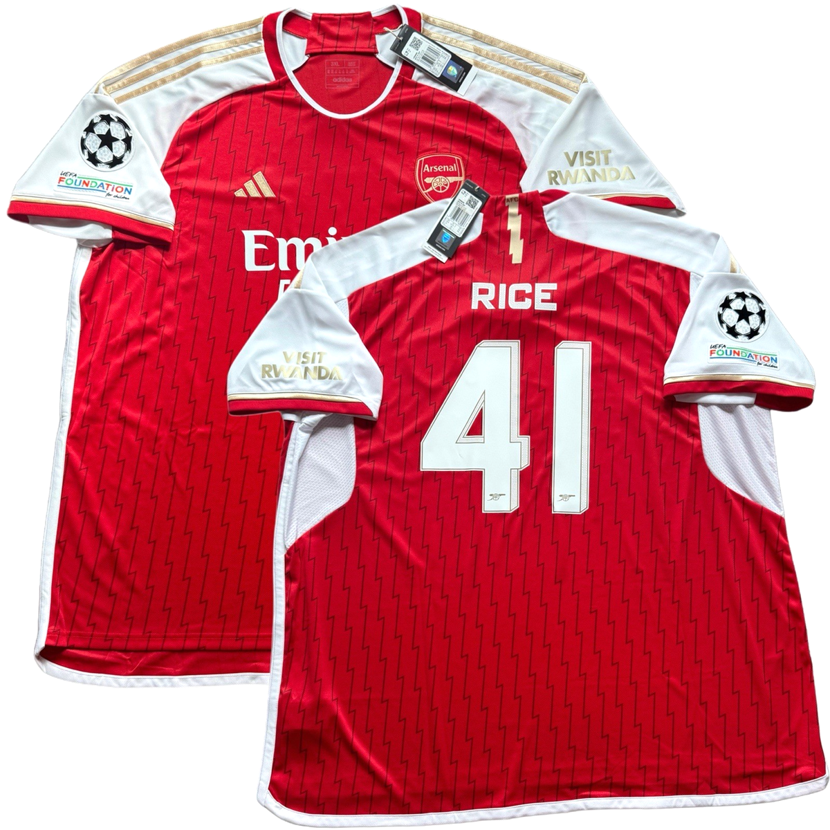 2023/24 Arsenal Home UCL Jersey #41 Declan Rice 3XL adidas
