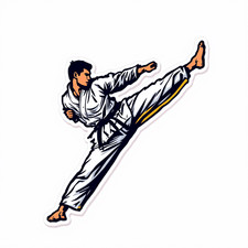 Karate Martial Arts Fight Sport Dojo Training Pin Button 2.25 