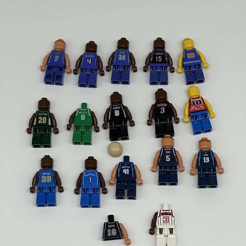NBA Minifigures Lot + Parts McGRADY,CARTER,IVERSON,NASH,KIDD,WEBBER,ALLEN,PARKER - Image 2 of 2