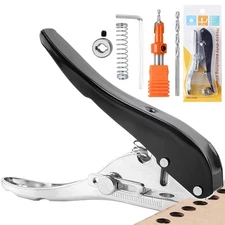 Single Hole Punch Set, 8mm Heavy Duty Adjustable Paper Hole Puncher Handheld ...