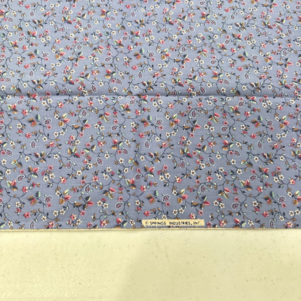 vintage fabric springs quilting fabric purple floral cotton 44x18 - Image 3 of 4