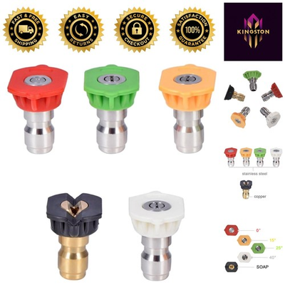 #ad Complete Pressure Washer Nozzle Set with Adjustable Angles 5 Nozzle Tips $16.99