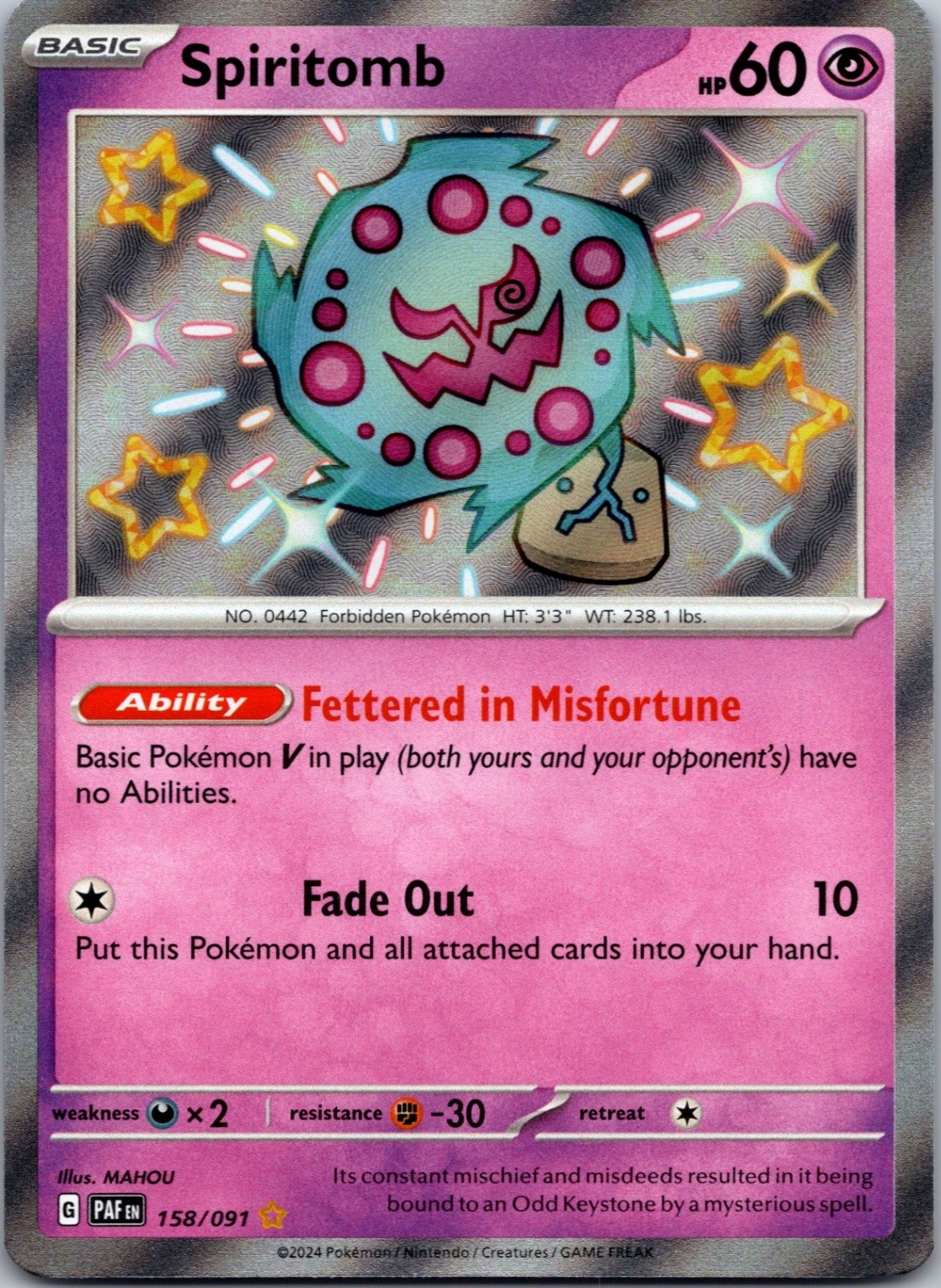 Spiritomb SV: Paldean Fates 158/091 NM
