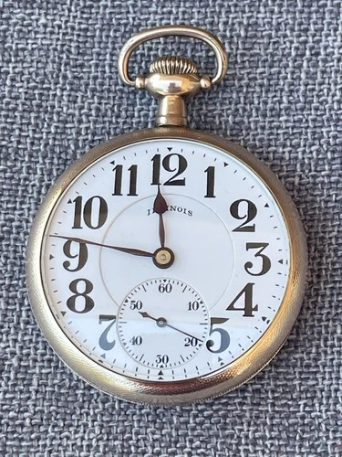 Antique 1918 Illinois Bunn Special  16s 21 Jewels GF Railroad Pocket Watch Star