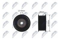NTY Umlenk-/FüHrungsrolle, Keilrippenriemen RRK-MS-010 FüR Mitsubishi