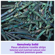 JnnPearl Abalone Rosette Strips Guitar Inlay Genuine Paua ID:125x2.49mm,13"Long