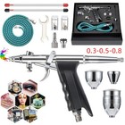 Mini Airbrush Kit Spray Gun Dual Action Air Brush Art Paint Model 0.3/0.5 /0.8mm