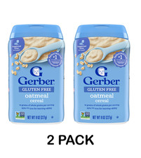 2 NEW Gerber Gluten Free Oatmeal Cereal Baby Cereal Stage 1 Infant Cereal