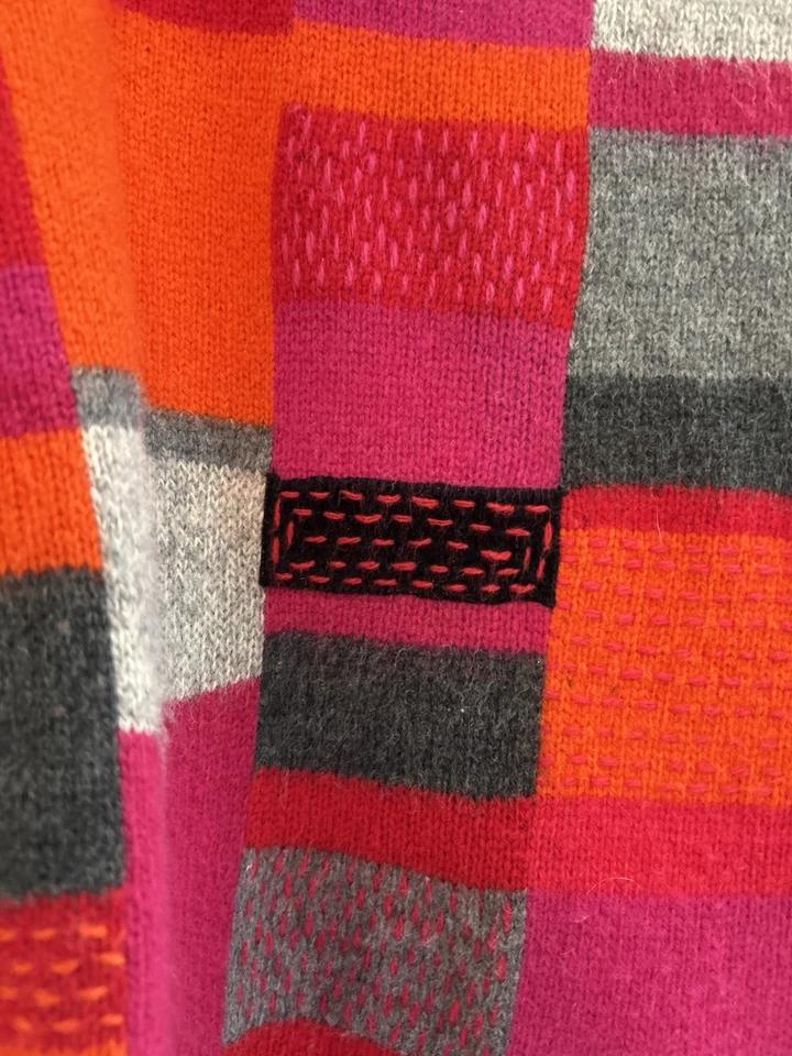 Свитер вышитый Sigrid Olsen свитер женщин L Colorblock 100% шерсти пэчворк - Изображение 2 из 4