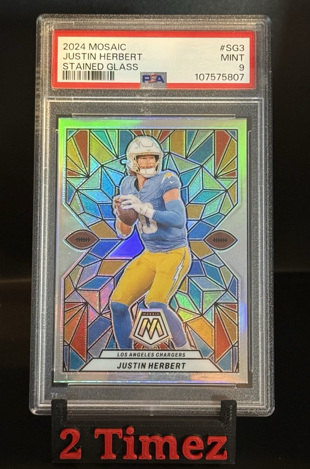 2024 Panini Mosaic - Stained Glass Justin Herbert #SG-3 - Chargers *Case Hit SSP