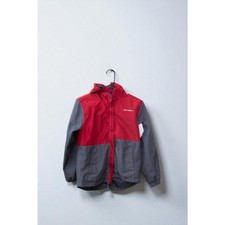 Eddie Bauer Kids Medium Red Gray Rain Jacket Lightweight Waterproof Shell