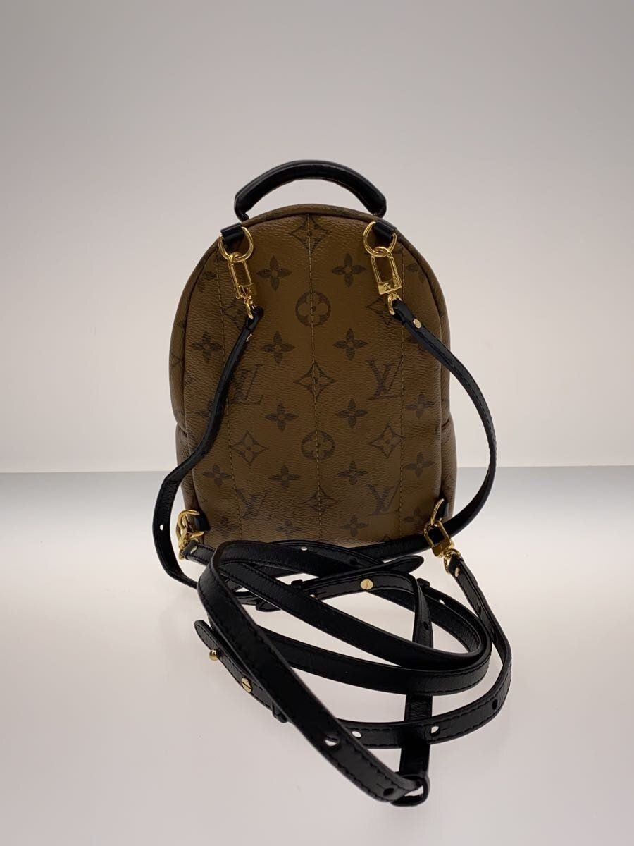 LOUIS VUITTON Backpack Palm Springs Mini Monogram Reverse PVC Brown Used image 3
