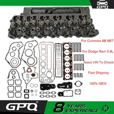 Cylinder Head Assembly W/Full Gasket Bolts Set For Dodge Ram 5.9L Cummins 6B 6BT