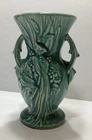 Vintage McCoy Pottery Bird Of Paradise Peacock Green Vase 8” 1940s