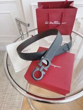 Men's Salvatore Ferragamo Leather Reversible black Buckle Belt size 110cm