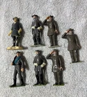 Vintage 1960s Marx Hong Kong Hand painted Civil War 7 Confederate Toy Soldiers