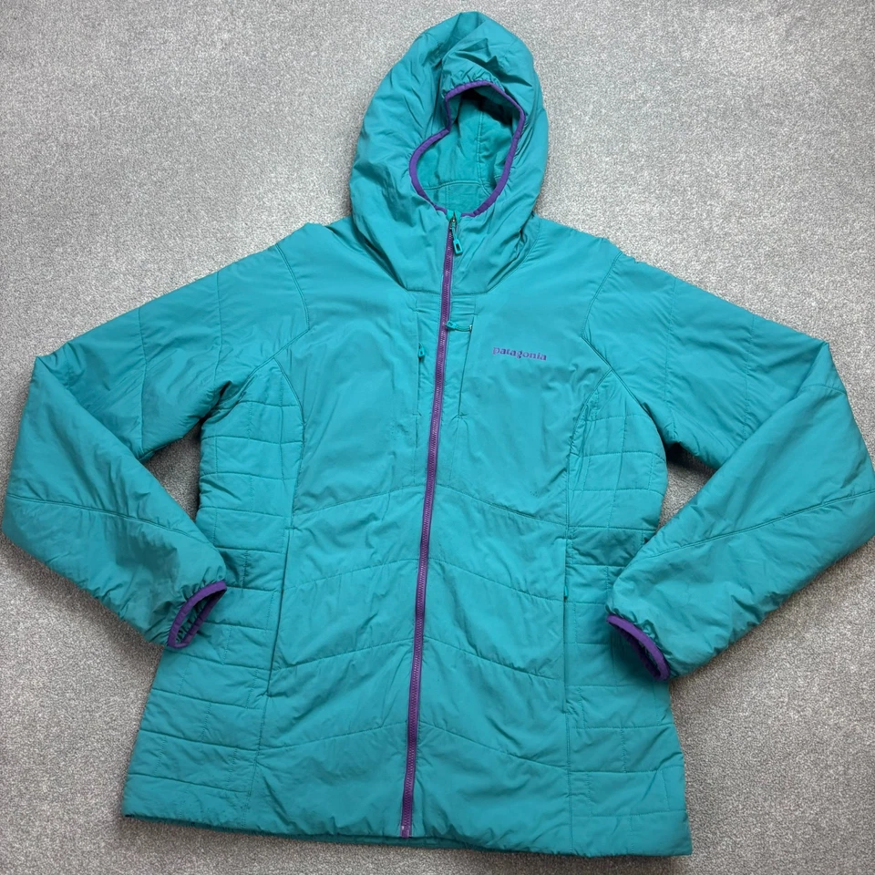 Chaqueta Patagonia Mujer X Grande Verde Nano Aislamiento de Aire Capucha Abrigo Abombado Dama* Foto 2 de 4