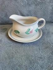 Vintage International Tableworks Japan Stoneware Gravy Boat+Liner Tulipano Capri