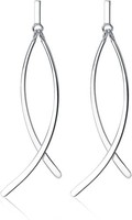 Sterling Silber Tropfen Ohrringe HäNgend Damen MäDchen Flat Bar