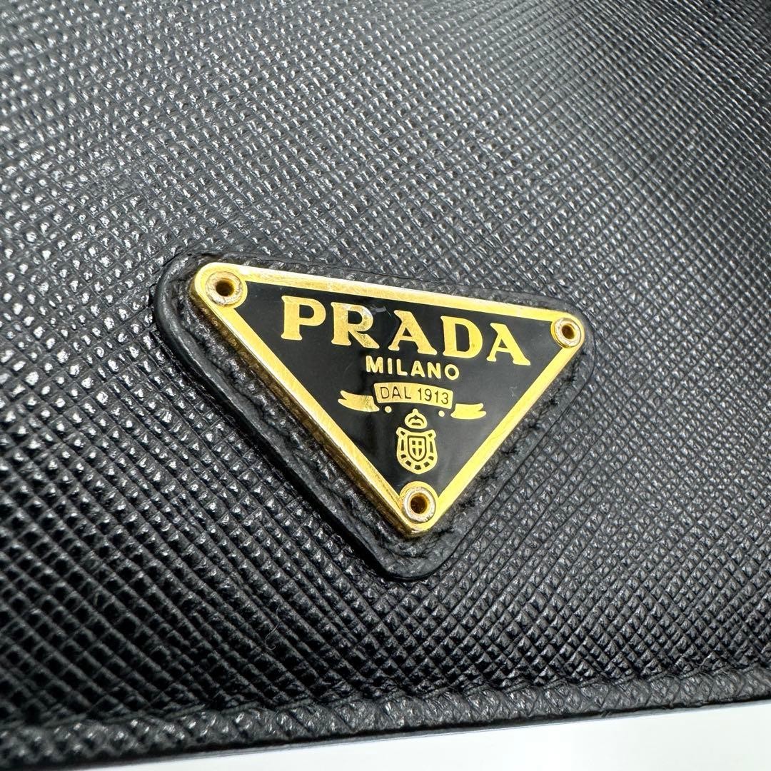Excellent Condition Prada Saffiano Document Holder Triangle Nero Very Rare From — image 10