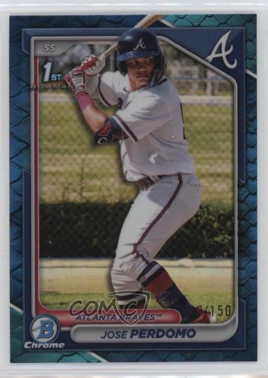 2024 Bowman Chrome Prospects Blue Reptilian Refractor /150 Jose Perdomo #BCP-220