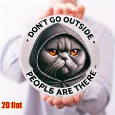 2D Wall Art, Don't Go Outside People Are There - Aluminum Foil Art Round Aluminu