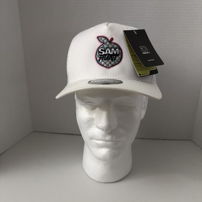 Sam Hunt Checkered Peach Trucker Snapback Concert Hat Baseball Cap White