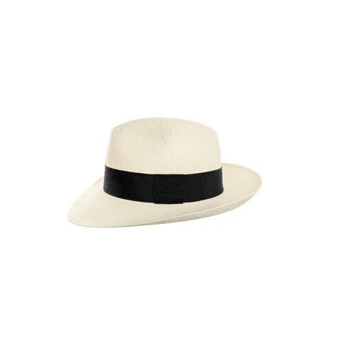 Chapeau De Paille Type Panama Blanc Crème Tesa Larga MADE IN ITALY - Photo 1/1