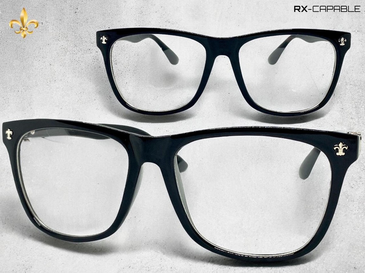 Mens Classic Vintage Retro Style Clear Lens EYE GLASSES Black