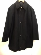 Polo Ralph Lauren Mens Black Wool Coat Overcoat Jacket Wool Quilted Lined L