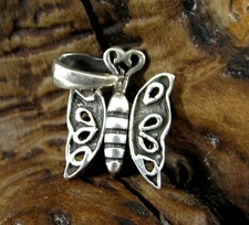 Handcrafted Solid 925 Sterling Silver Butterfly w/Movable Wings Pendant/Charm 
