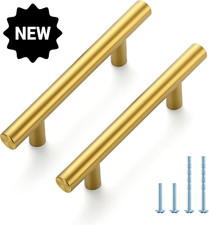 30 Pack 5 Inch Kitchen Cabinet Handles Brushed Brass Cabinet Pulls Gold Drawer