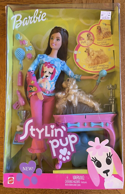 Barbie Stylin' Pup Doll and Puppy 2002 Mattel 56684 RARE new in