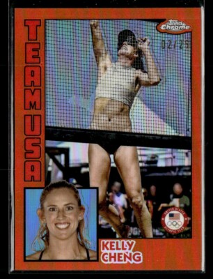 2024 Topps Chrome Olympic Kelly Cheng #84T-12 Team USA Orange Refractor 2/25