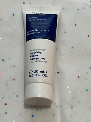 KORRES Greek Yoghurt Foaming Cream Cleanser Sealed Travel 0.68 fl oz./20 ml New