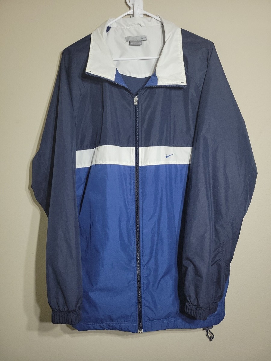 Y2k VTG Nike Blue 2-Tone Windbreaker Jacket XL Lined