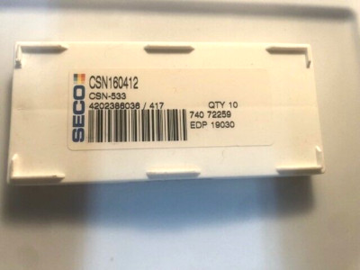 SECO - CSN533  (160412 ),    PACK OF  10  NEW INSERT FOR  $ 45.00