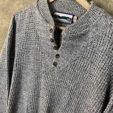 Vintage Shenandoah Gray Pullover Grandpa Sweater USA Made Size Large Tall
