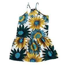 Lulus Floral Print Shift Dress Spaghetti Strap Sunflower Bold Size Small Women's