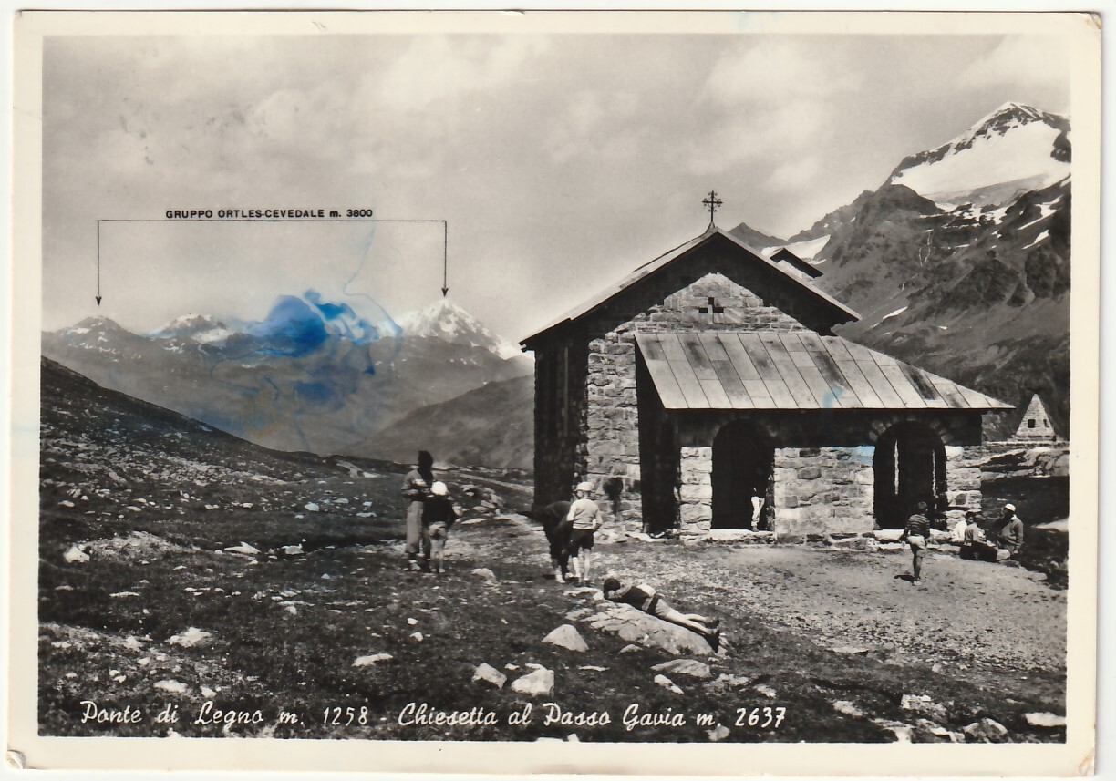 PONTE DI LEGNO - BRESCIA - CHIESETTA AL PASSO GAVIA - VIAGG. 1958 -10455-