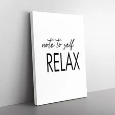 Note To Self Typography Canvas Wall Art Print Framed Picture Decor Living Room